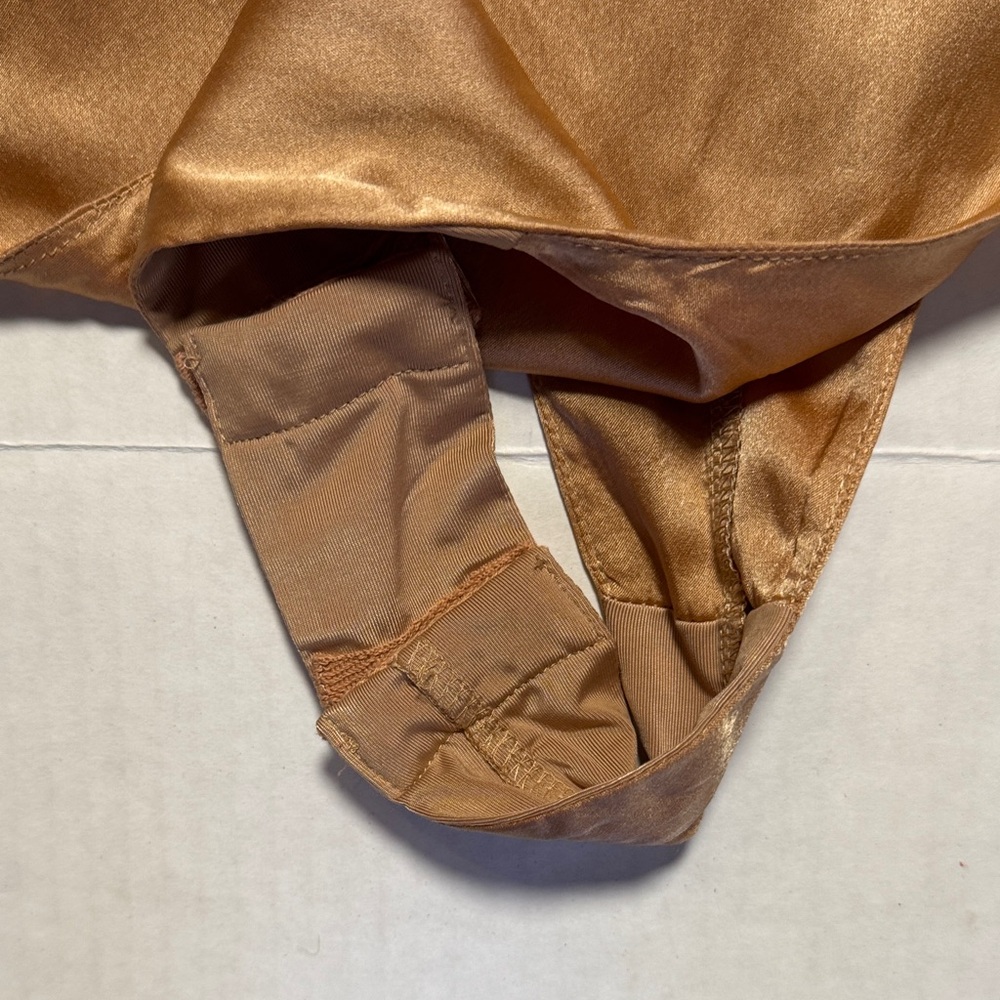 FOR LOVE & LEMONS NWT Champagne Silk Blend Satin Bodysuit Lingerie Deep V Size M - Picture 9 of 15